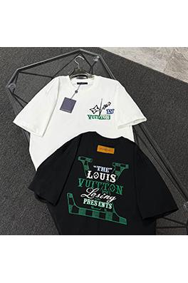 ルイヴィトン前後インポート立体刺繍半袖Tシャツ