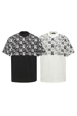 ルイヴィトングラデーションチェッカープリント半袖Tシャツ