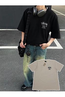 ステューシースーパーコピークラシックレタリングプリント半袖Tシャツ
