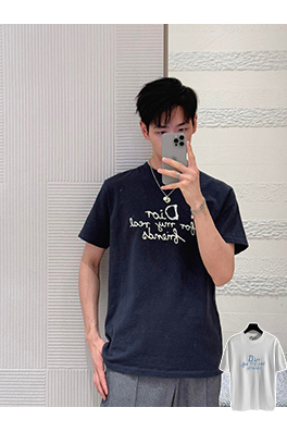 ディオール新しいシリーズfriendタオル刺繍ラウンドネック半袖Tシャツ