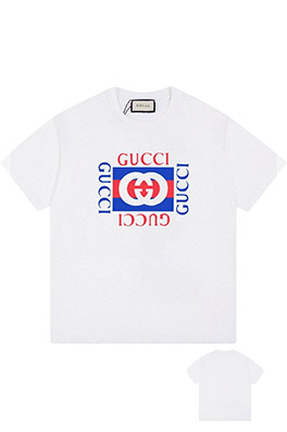 グッチクラシックなパッチワークのアルファベットプリント半袖Tシャツ