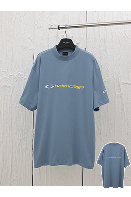 バレンシアガ25ss新しいロゴ文字刺繍ラウンドネック半袖Tシャツ