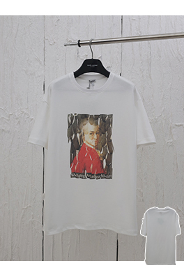 ロエベ 25ss新しいプリントラウンドネック半袖Tシャツ