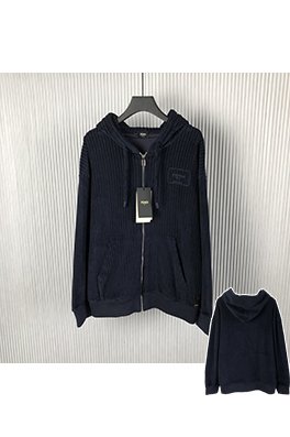 フェンディ刺繍入りブルースエード風ジップアップジャケット
