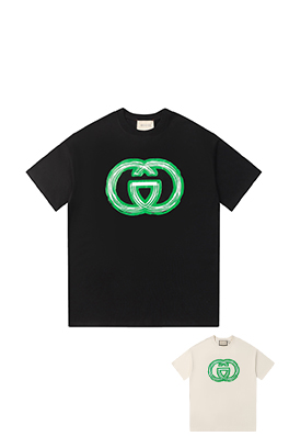 グッチ ダブルG グリーンプリントロゴ 半袖Tシャ