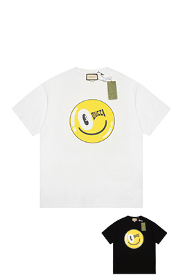 グッチコピーGet lt カプセルコレクション アーティストコラボ 笑顔プリント 半袖Tシャツ