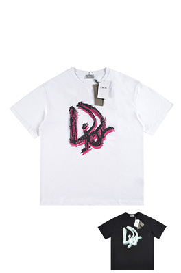 ディオール 手描きグラフィティ 大ロゴ 抽象ロゴプリント 半袖Tシャツ