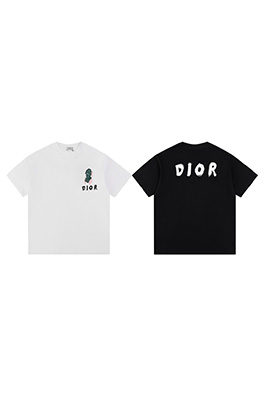 ディオール高級感ロゴプリント クルーネック 半袖Tシャツ