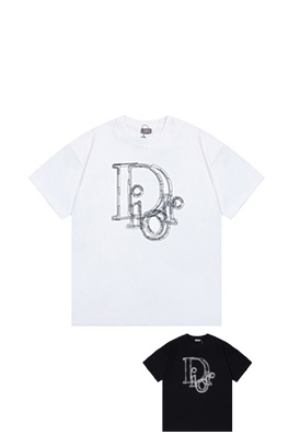 ディオールスーパーコピー 字母ラインデザイン プリント 半袖Tシャツ