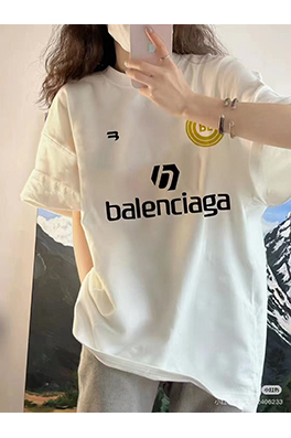 バレンシアガ バイカラーロゴデザイン クルーネック半袖Tシャツ