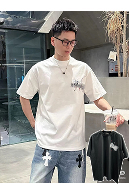 バレンシアガスーパーコピーグラフィティアルファベットプリント クルーネック 半袖Tシャツ