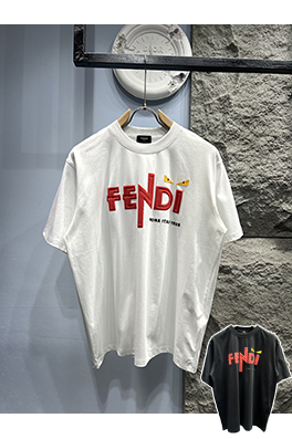 フェンディ バイカラーアルファベットロゴ クルーネック 半袖Tシャツ