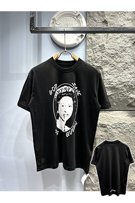 クロムハーツイギリス女王ピンモチーフ 半袖Tシャツ