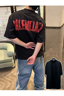 バレンシアガテープデザイン クルーネック 半袖Tシャツ