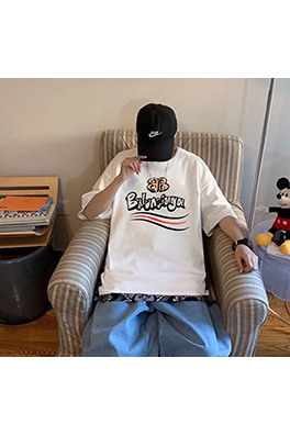 バレンシアガスーパーコピーコーラBB風 クルーネック 半袖Tシャツ