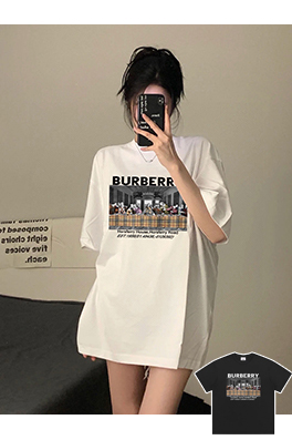 バーバリースーパーコピープリント クルーネック半袖Tシャツ