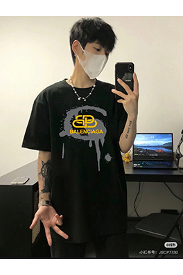 バレンシアガアイランドポストカードプリント ユニセックス半袖Tシャツ