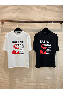 バレンシアガプリント半袖Tシャツ