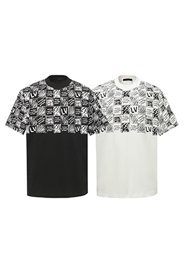ルイヴィトングラデーションチェッカープリント半袖Tシャツ