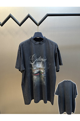 バレンシアガ 帆船プリント 半袖Tシャツ