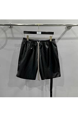 リックオウエンスPUレザーシンプルな中性ドローストリングショートパンツ