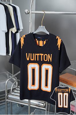 ルイヴィトンコピー 新しい Lv ニットニット刺繍文字ロゴ半袖Tシャツ