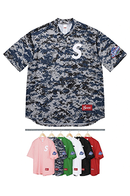 シュプリームコピー FW24/SS25 S LOGO BASEBALL HENLEYヘンリーカラーTシャツ