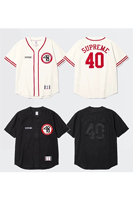 シュプリームコピー x 40 Acres コラボコレクションSS25 Twill Baseball Jersey 半袖ベースボールジャージ