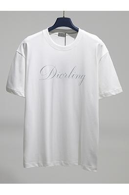ディオール Diorling スタイリッシュな光沢のあるプリント半袖Tシャツ