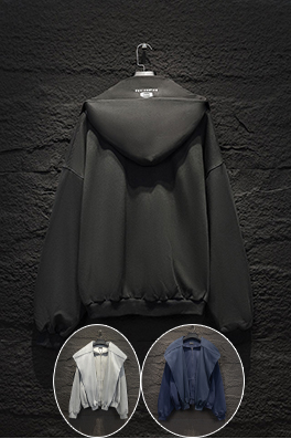 バレンシアガ Balenc1aga 英語ロゴ重工偽2点デザインコラボコレクションフード付きジッパーパーカー