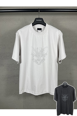 バレンシアガ レディースダイレクトプリントウォッシュダメージ半袖Tシャツ