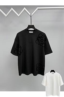 ロエベスーパーコピー 新しい重工業フロッキングロゴ半袖Tシャツ