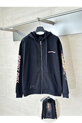 Chrome Hearts X Deadly Doll コラボレーションのフード付きジップアップスパーカー