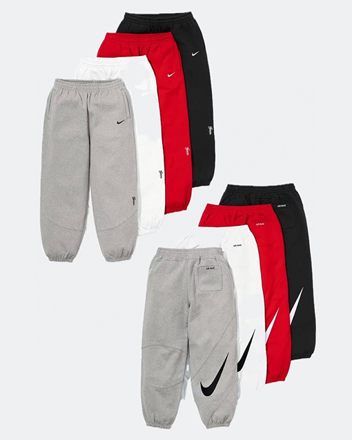 シュプリームコピー X NIKE ジョイントモデルのベルベットと厚の刺繍ロゴカフススポーツスウェットパンツ