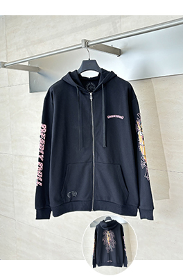 Chrome Hearts X Deadly Doll コラボレーションのフード付きジップアップスパーカー