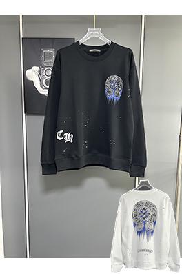 クロムハーツ 新作グラフィティレターロゴ刺繍クルーネックスパーカー