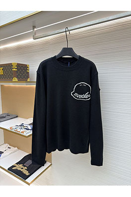 モンクレール 刺繍ロゴクルーネック長袖セーター