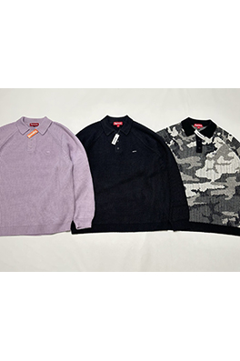 シュプリームコピー SMALL BOX POLO SWEATER 刺繍ロゴニット長袖ポロシャツセーター