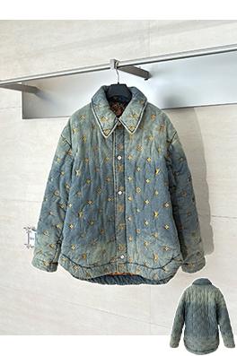 ルイヴィトン ファレルウィリアムスとの共同フル刺繍のダメージデニムジャケット
