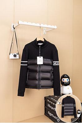 モンクレール Moncler ウールスリーブスタンドカラーニットダウンジャケット