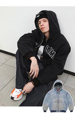シュプリームコピー SUPREME Reflective Arc Hooded Work Jacket 反射文字デニムコットンジャケット