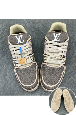 ルイヴィトン LV Trainer ラフィア風染めのレトロなバスケットボールシューズ