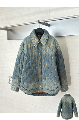 ルイヴィトン ファレルウィリアムスとの共同フル刺繍のダメージデニムジャケット