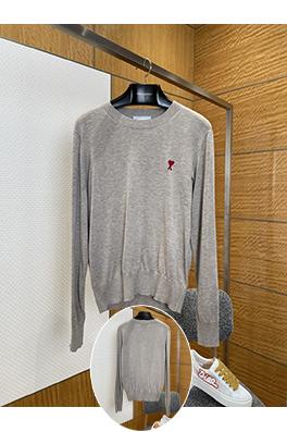 アミ ハート刺繍クルーネックニットセーター