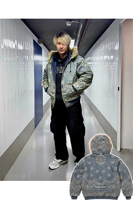 シュプリーム SUPREME BANDANA JACQUARD DENIM HOODED WORK JACKET ペイズリージャカードキルティングデニムジャケット