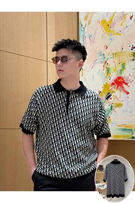 ディオール Oblique ニットジャカード半袖ポロシャツ