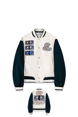 フィアオブゴッド offwhite カップルけ刺繍入りベースボールジャケット