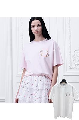 ディオール DIOR 刺繍り花柄半袖Tシャツ