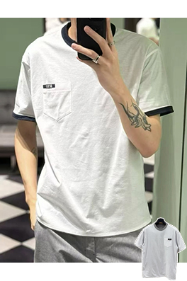 プラダスーパーコピー 両面二重構造のリバーシブル半袖Tシャツ