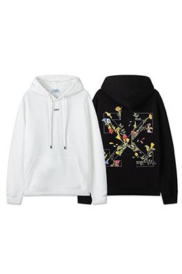 オフホワイト off white 新しい花柄アローフード付きスウェットシャツ